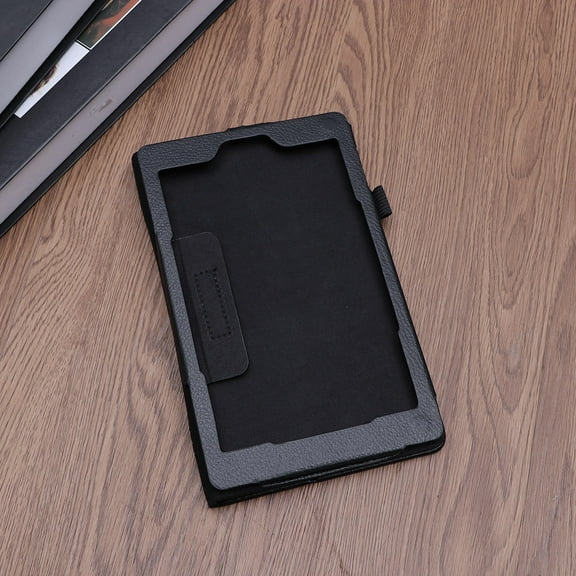 LEORX Stand Case For 8 Inch Tablet 1Piece Black Pu Leather Microfiber Interior Tablet Protection Dust Resistance