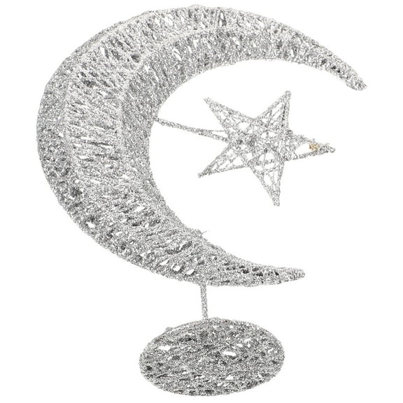 LEORX Christmas Ornaments Star Silver Iron for Tree Top Decoration