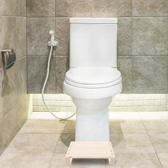 LEORX Step Stool Wood Wooden Step Stool for Height Adjustment Bathroom 1Pack