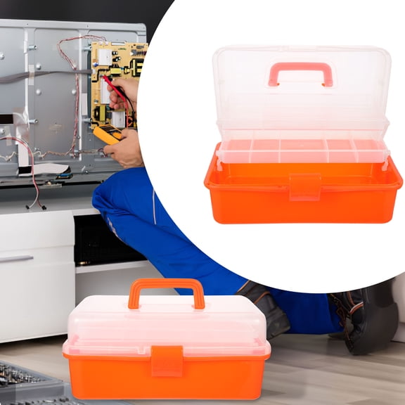 LEORX Storage Box Tool Accessory Reusable Tool Organizer Orange 1Pcs for Welding