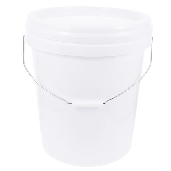 LEORX 25L White Plastic Paint Bucket with Lid Leak Proof Color Mixing Storage