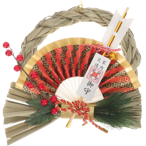 LEORX Straw Wall Decoration Japanese Straw Wreath Round Home 1Pcs