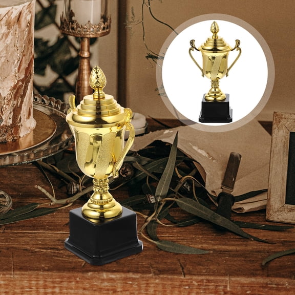 LEORX Student Trophy Plastic Golden Commemorative Awards Ceremonies 1Set
