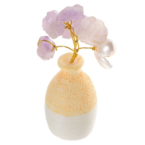 LEORX Healing Crystal Tree Bonsai Decor Handmade Resin and Crystal Multi-Color for Home 1Pc