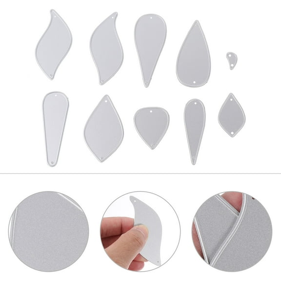 LEORX  Teardrop Stencil Different Shapes Molds Grinder Flat Embossed 5X3cm Silver Carbon Steel