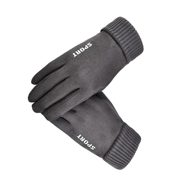 LEORX Thick Gloves Full Finger Breathable Suede 1 Pair for Canoeing Grey