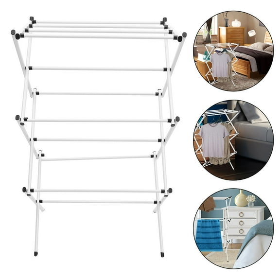 LEORX Towel Drying Rack Iron White Hanging Towels 1 Set Indoor Use