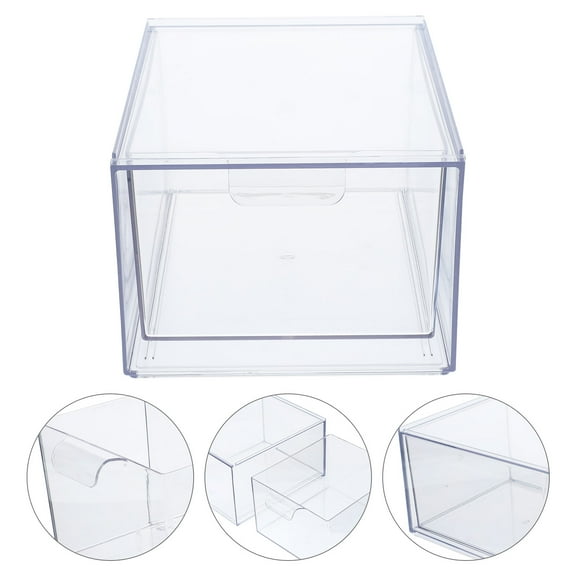 LEORX Transparent Desktop Storage Box Detachable Gadget Storage for Bathroom Storage 1Pack