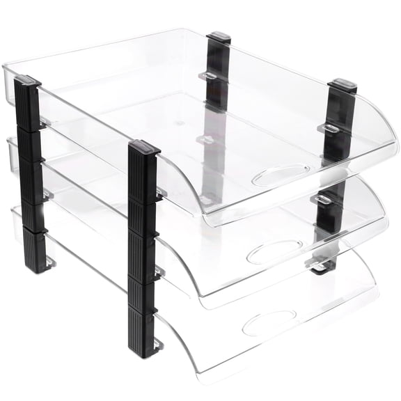 LEORX File Trays Document Organizer Transparent Acrylic Modern Design Bedroom Use 1Set