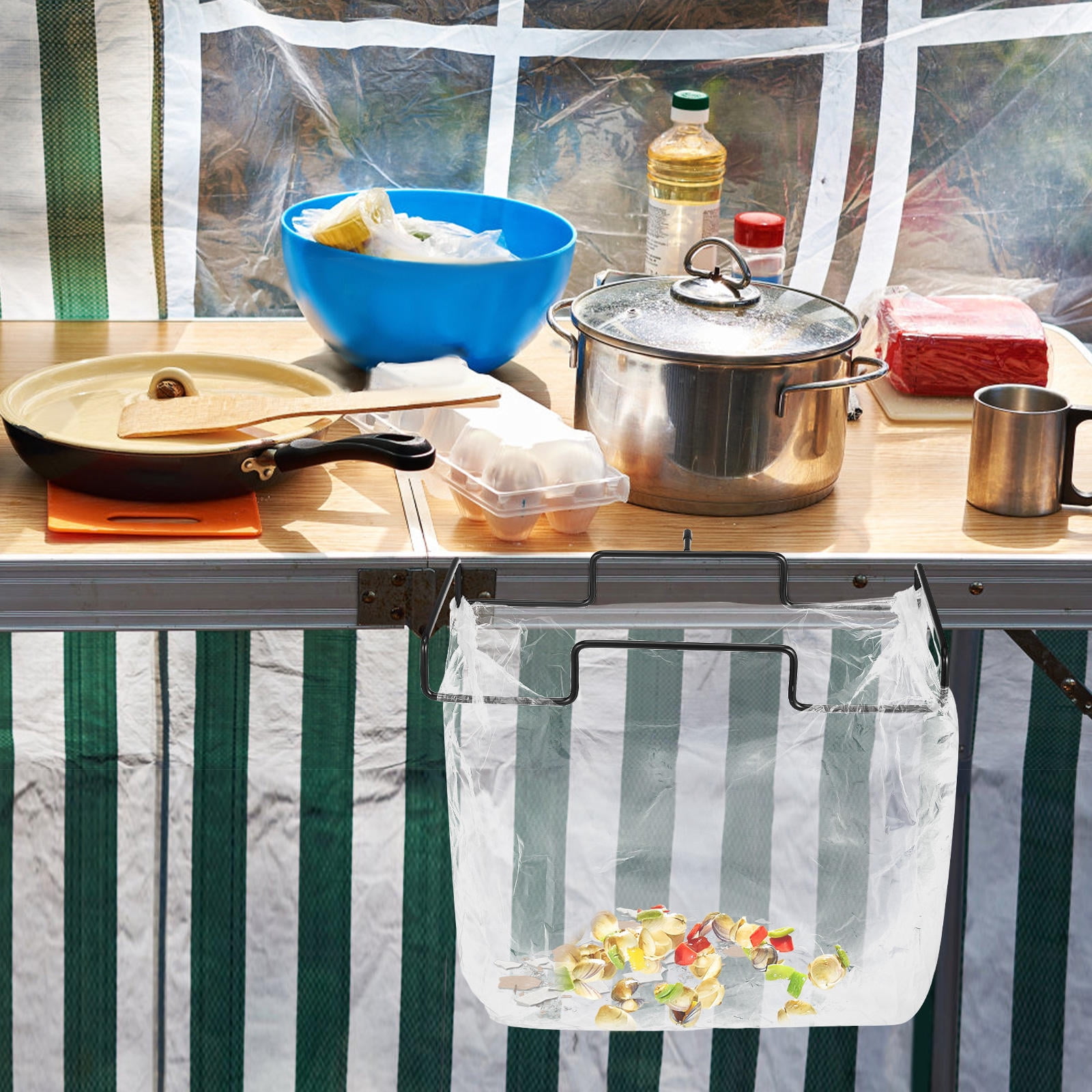 LEORX Multifunctional Outdoor Trash Rack Holder for Kitchen Garbage ...