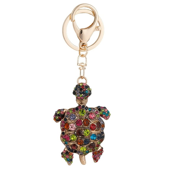 LEORX Turtle Hanging Keychain Rhinestone Keychain for Everyday Use 1Set