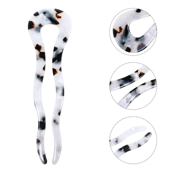 LEORX U Shape Hair Fork Skid Hairpin For Women Versatile Acetate Hair Stick For Weddings Parties And Daily Wear