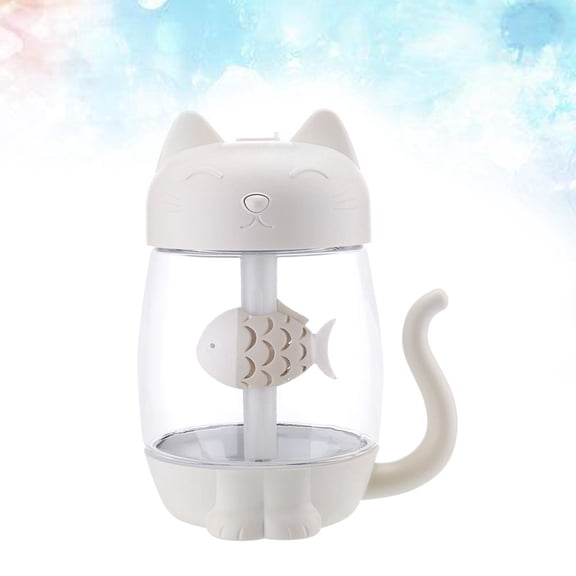 LEORX USB Humidifier for Desk Cat Air Humidifier Purifying LED Lighting for Office Use 1Set