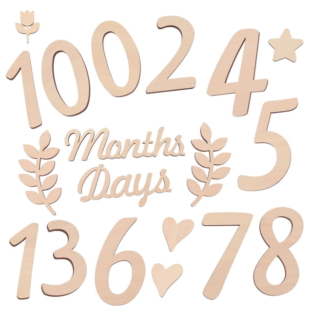 LEORX Unique Baby Milestone Numbers Sign Wooden Monthly Sign For Baby ...