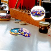 LEORX Vintage Blue Cloisonne Small Jewelry Box for Trinkets and Accessories