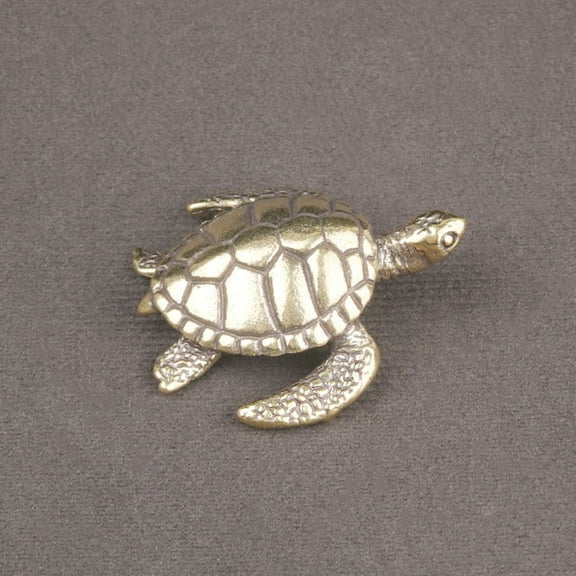 LEORX Vintage Brass Turtle Sea Turtle Statue Turtle Adornment for Office Workers 1Pcs