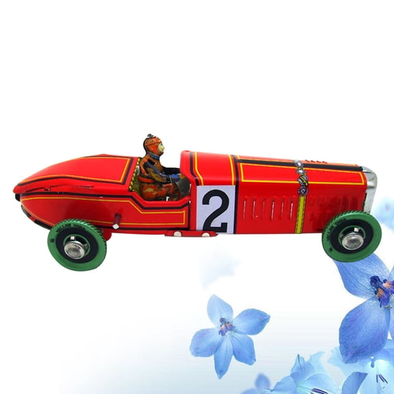 LEORX Vintage Car Miniature Figurine Racing Car Model Red Iron Home Decor 1Set