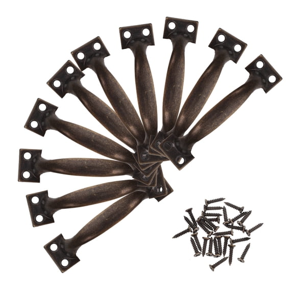 LEORX Vintage Metal Door Handle 10Pcs Easy Installation Durable Finish Qinggu Copper