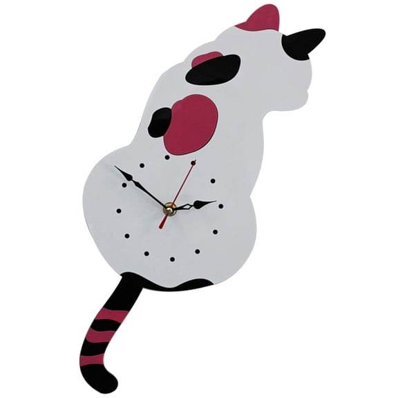 LEORX Wall Clock Silent Acrylic Swinging Tail Pendulum for Homeowners Cafe 1Pack