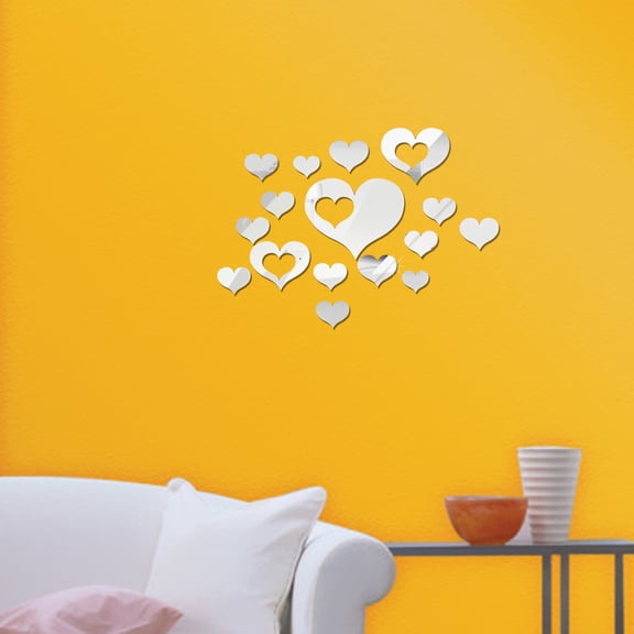 LEORX Wall Decals for Bedroom Mirror Stickers Plastic Selfadhesive 1 Set for Interior Designers