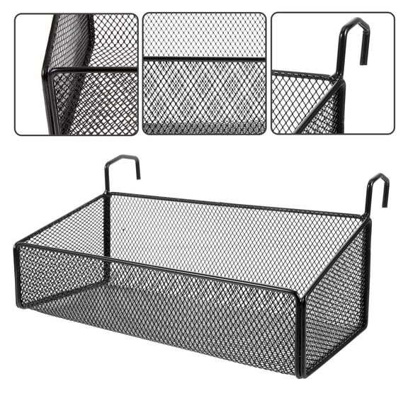 LEORX Black Wire Hanging Basket for Bathroom Shelf Organizer and Toilet Storage