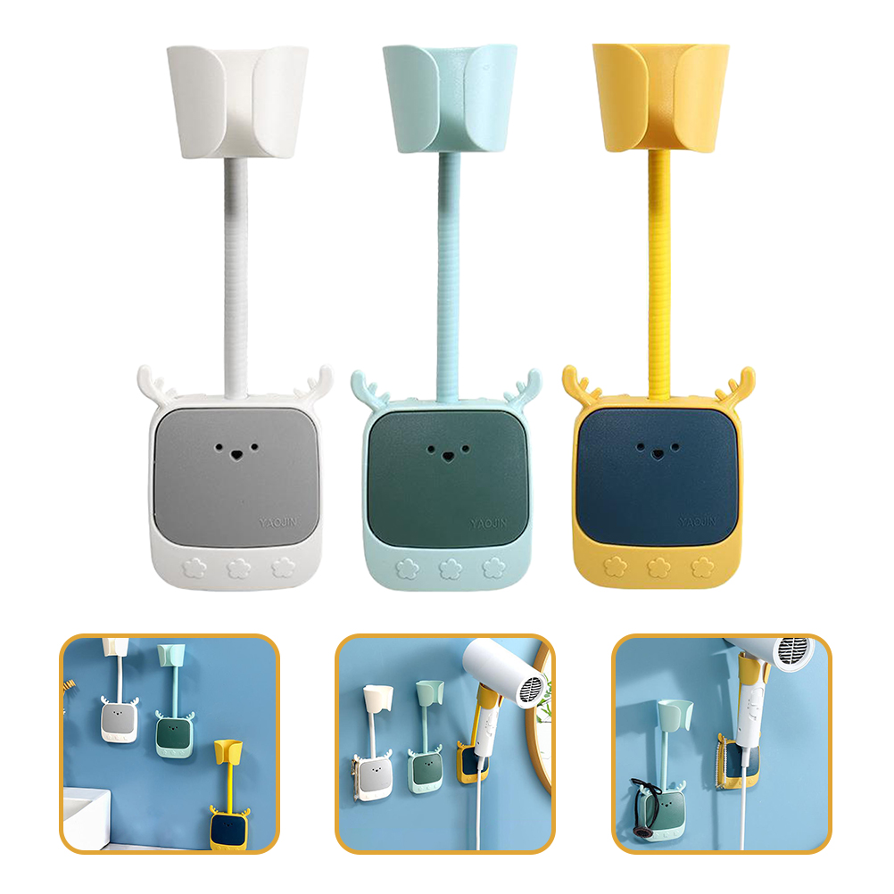 LEORX Wall Mounted Hair Dryer Holder Hands Blow Dryer Rack For Bathroom ...