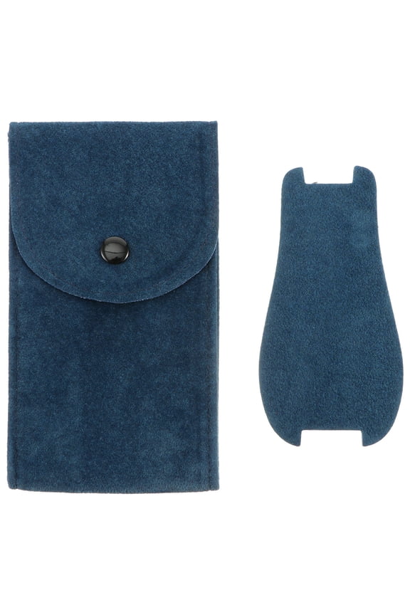 Watch Pouch Travel 1Set Moving Watch Case Velvet Bead Fabric Blue 5.11x2.75x0.16in For Lovers