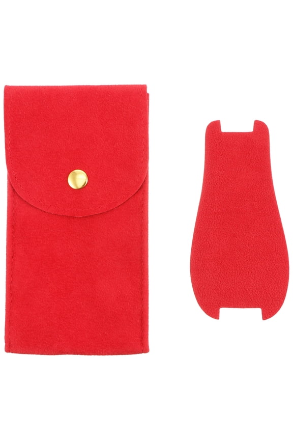 Watch Storage Bag 1Pack Red Pearl Velvet Cloth Portable Pouch for Family and Friends 5.1X2.8in
