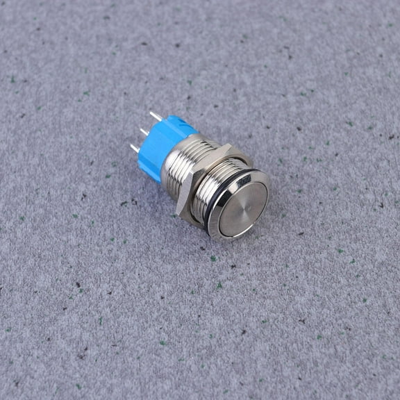 LEORX Silver Industrial Metal Push Button Switch Durable for Electrical Tools and Circuits