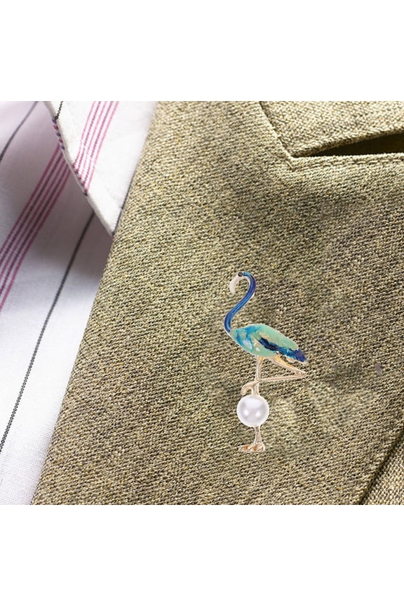 Wedding Party Favor Brooch Pins Flamingo Shape Alloy 1Set Dress Up Women Graduation