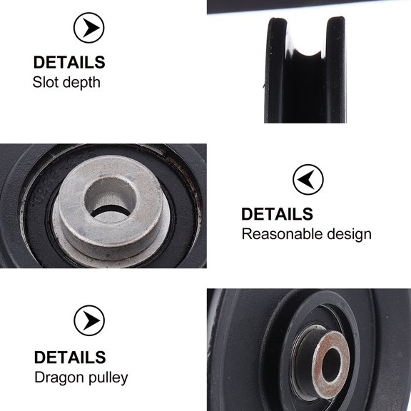 LEORX Nylon Bearing Pulley Black Lift Load Bearing Pulley for Fitness Equipment