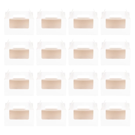 LEORX White Cardboard Cupcake Boxes for Home Use Ideal for Packing Egg Tarts Cakes and Cookies 16Pcs