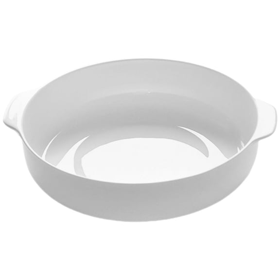 LEORX White Ceramic Baking Dish with Double Handles for Roasting Cheese and Home Use 10.5 Inches