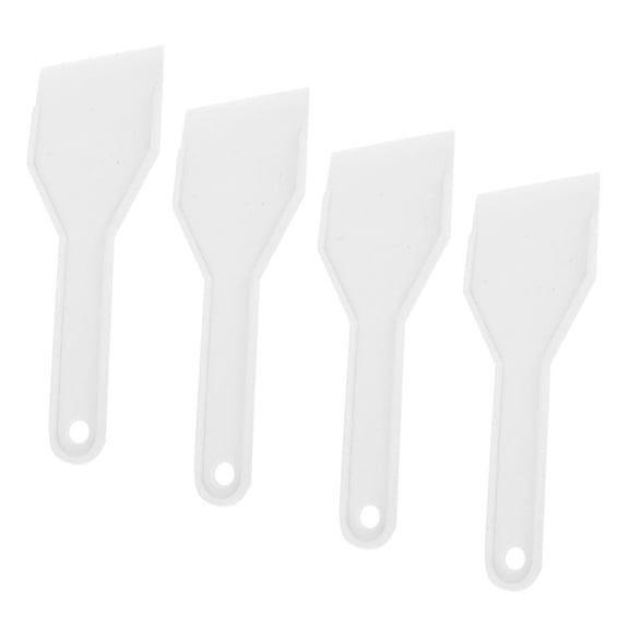 LEORX White Plastic Ice Shovel for Freezer and Fridge with Comfortable Grip 4pcs
