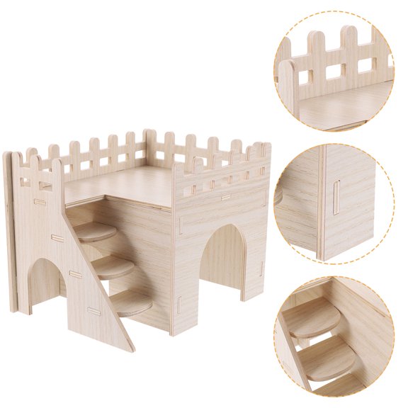 LEORX Hamster Nest Wooden House Durable Hiding Design for Pet Owners 1 Set