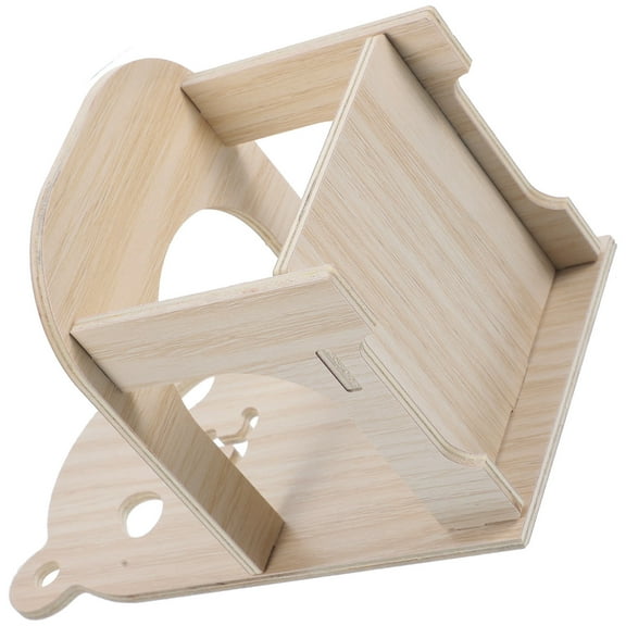 LEORX Wooden Beige Hamster High Chair with Tray for Small Pets Perfect Decor Accessories 1 Set