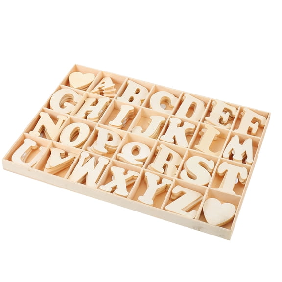 LEORX Wooden Letter Crafts for Children Beige Color Smooth Surface Round Corner Lightweight and Easy to Box
