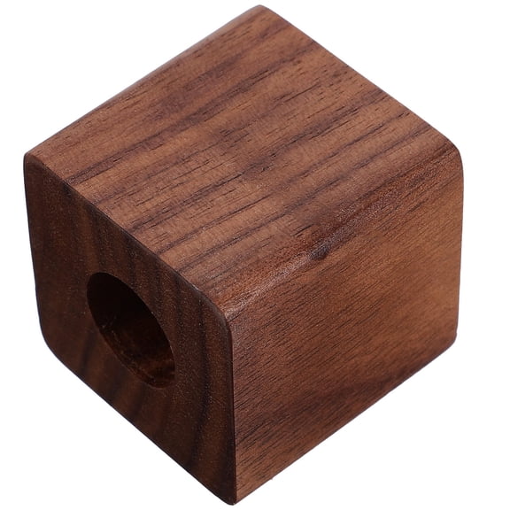 LEORX Wooden Single Pen Holder Dark Brown Sturdy Design for Home Office Use Perfect Gift 3.5 Inch