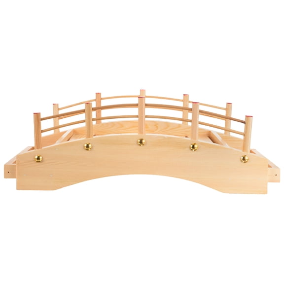 LEORX Wooden Sushi Serving Tray with Arch Bridge Shape for Home Use Khaki Color 1 Piece