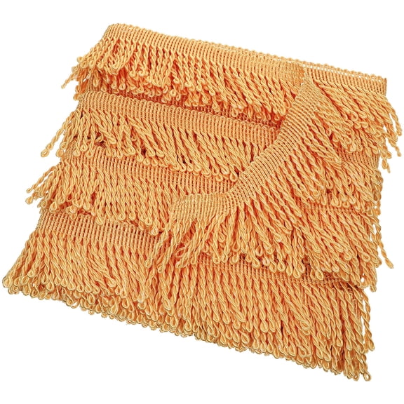LEORX Woven Trim Fringe Golden Polyester Silk 1 Roll for Sewing Material