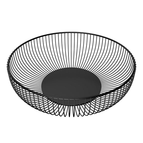 LEORX Wrought Iron Fruit Bowl for Kitchen Organization Black 1Pack