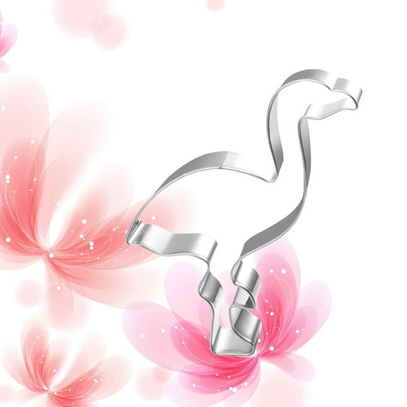 LEORX Cake Decorative Biscuits Cookie Shaper Silver Flamingo Shape 1Pcs Tool