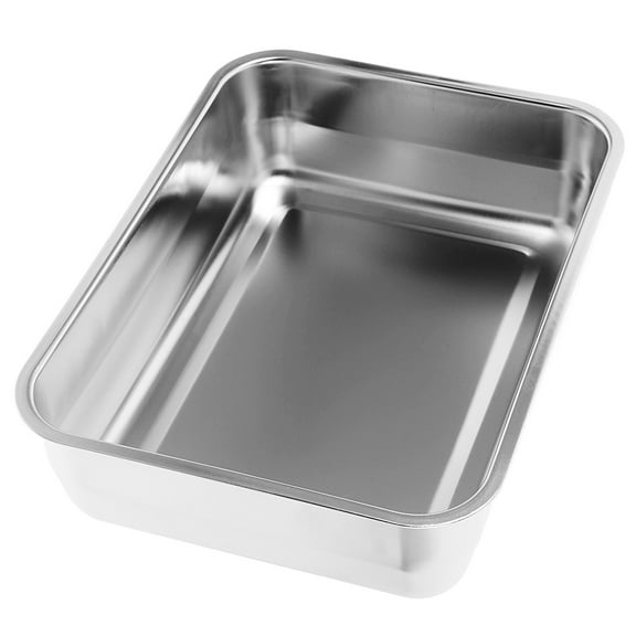 LEORX Rectangular Stainless Steel Roasting Pan for Home Kitchen and Restaurant Use