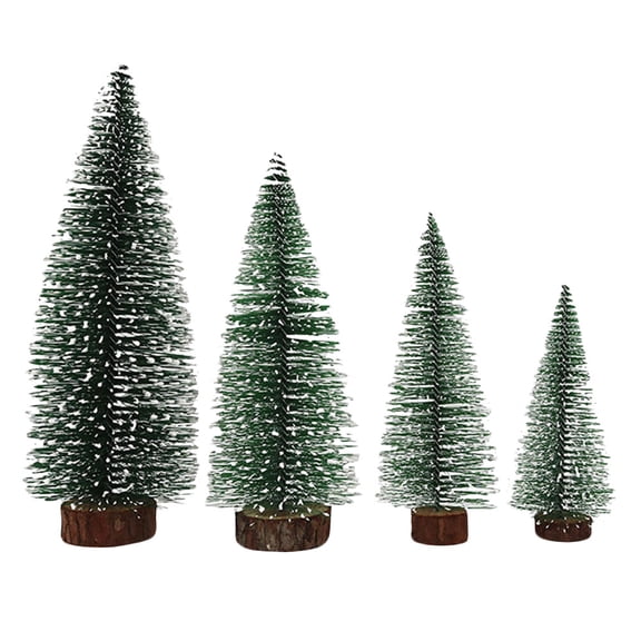 LEORX desk tree decoration Mini Christmas Tree Wood Decoration All Ages New Year Party 4Set