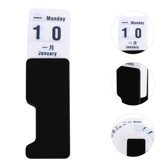 LEORX desktop calendar rotating perpetual calendar Plastic Dark Grey Ornaments 1Pack