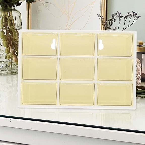 LEORX desktop storage case Drawer Style Storage Box White 1Set Dustproof Organizing for Living Room