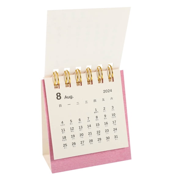 LEORX floral standing desk calendar Pink Paper for Home Office Decor 1Pcs