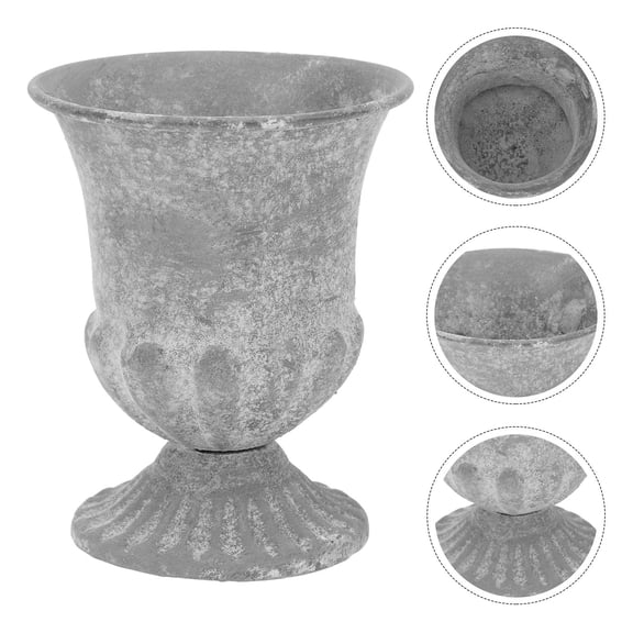 LEORX home decor vase Vase Grey Iron Decoration Home Accessory 1Set