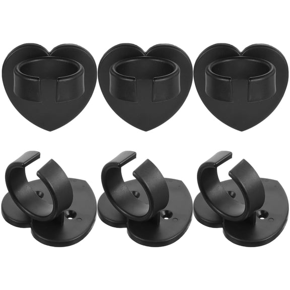 LEORX microphone wall mount holder 6pcs black ABS holder for various occasions 2.36x2.36x1.77in