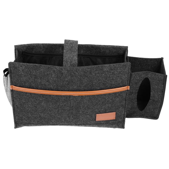 LEORX space saving bedside storage Storage Holder Dark Grey Felt 1Set for Homeowners